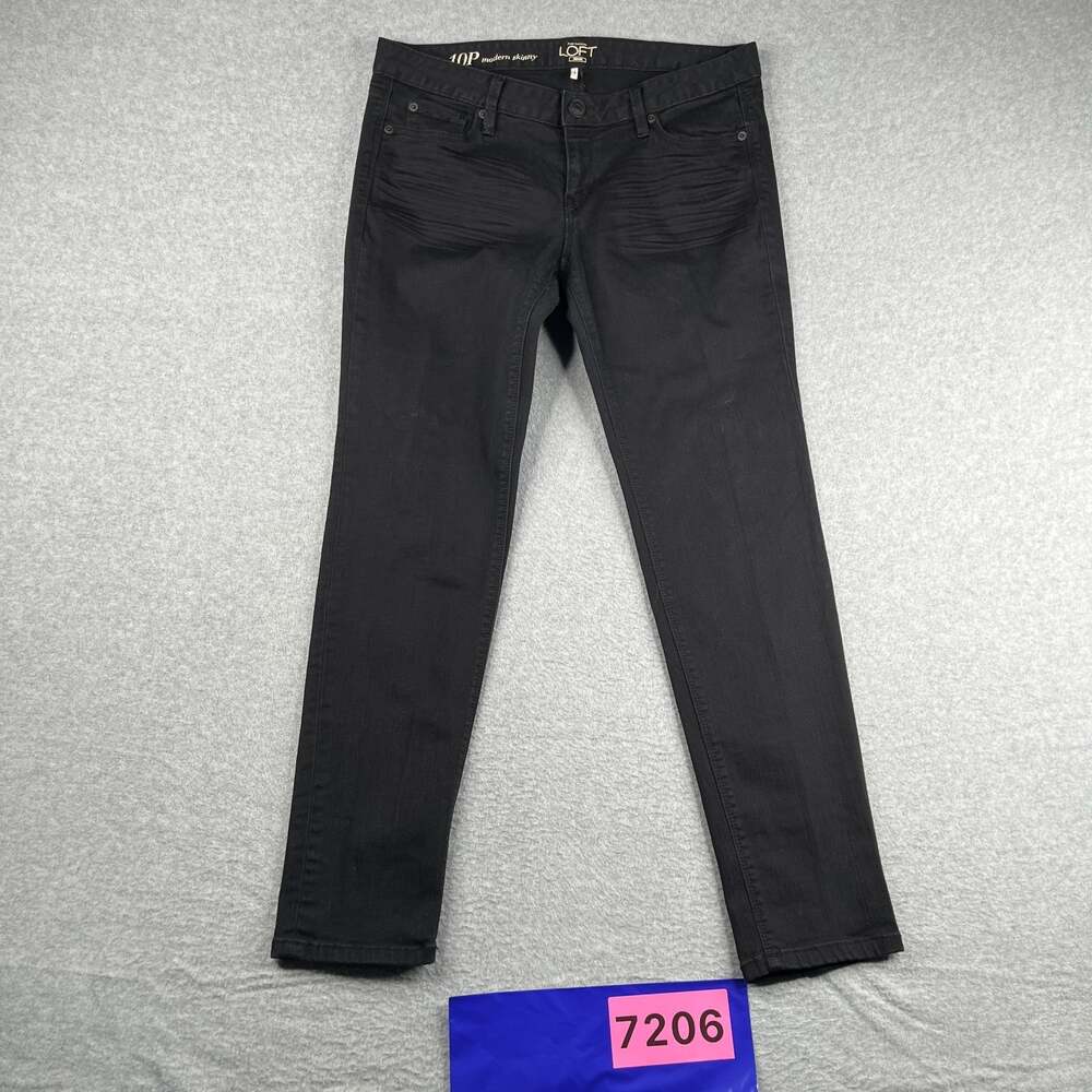Ann Taylor Loft Denim Black Casual Modern Skinny Womens 10P Stretch Petite